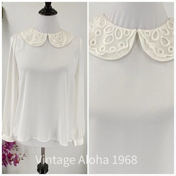 Forever 21 White Short Sleeve Blouse Small - Picture 3 of 10